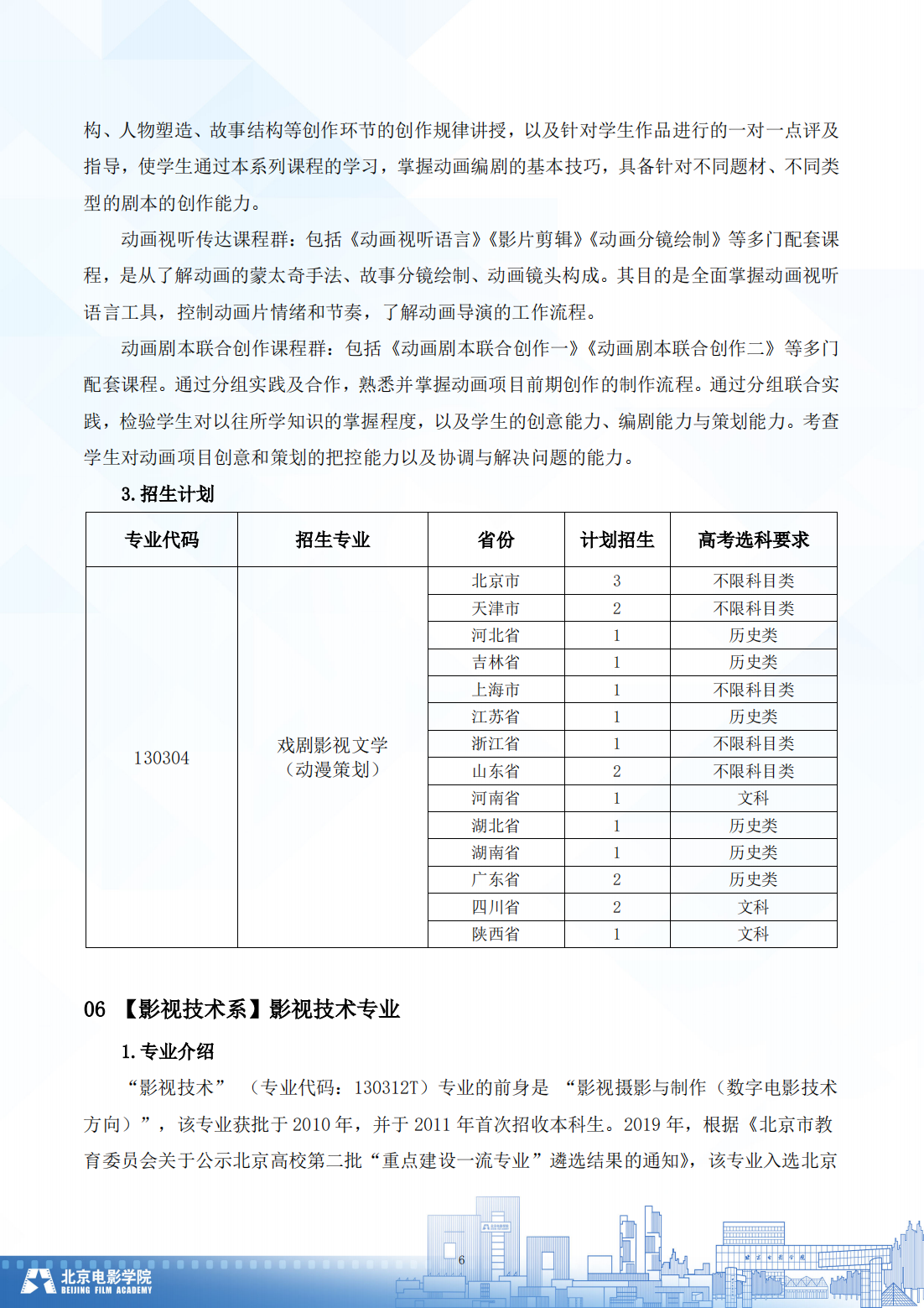 北京电影学院 2024 年普通类本科招生简章